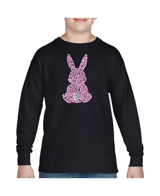 Big Boy's Word Art Long Sleeve T-shirt - Easter Bunny