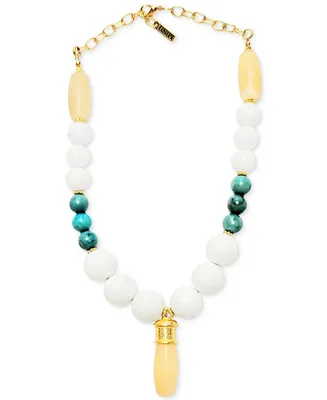 Minu Jewels Gold-Tone Jade & Turquoise Pendant Necklace, 16" +2" extender
