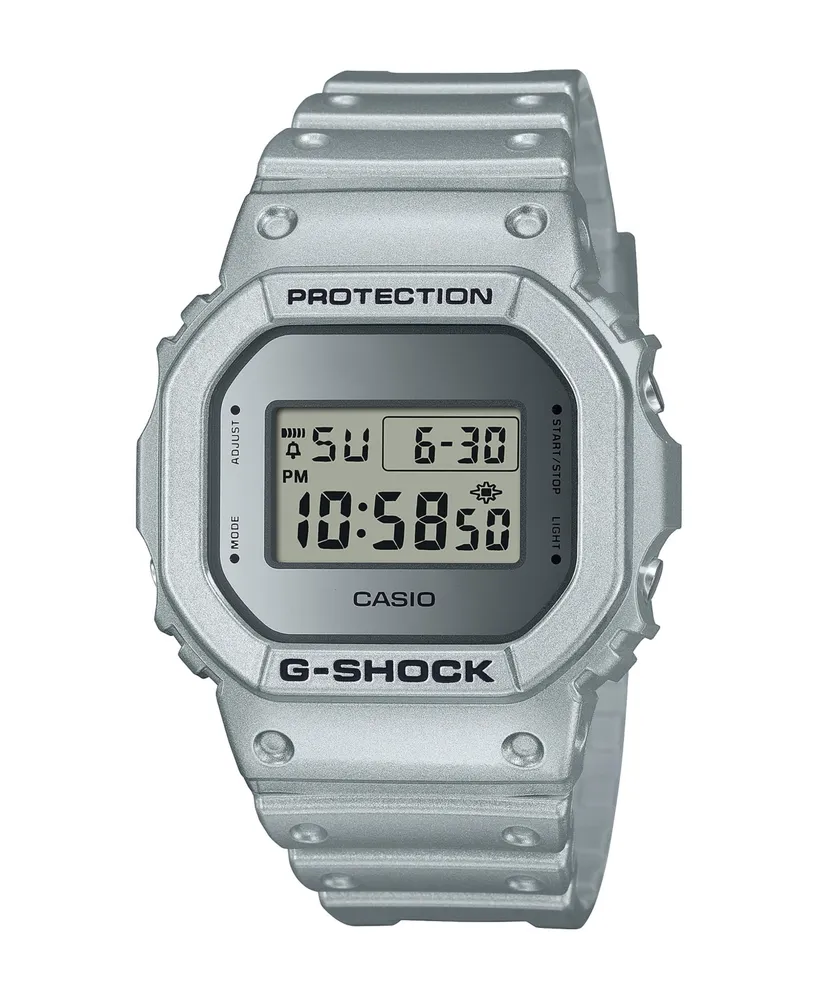 G-Shock Men's Digital Silver-Tone Resin Watch 43.8mm, DW5600FF-8