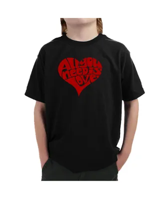 Big Boy's Word Art T-shirt - All You Need Is Love