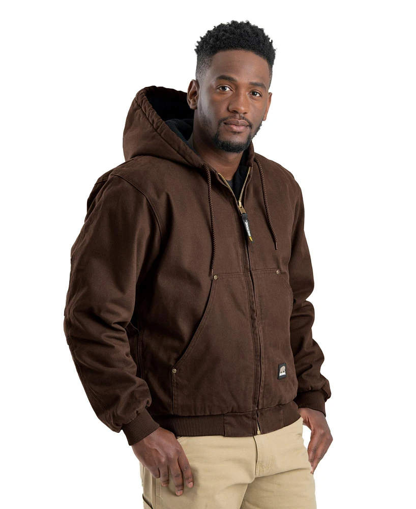 Berne Men's Heartland Washed Duck Hooded Work Jacket