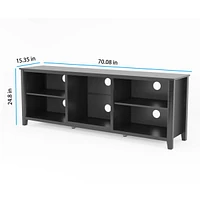 Simplie Fun Tv Stand Storage Media Console Entertainment Center, Tradition