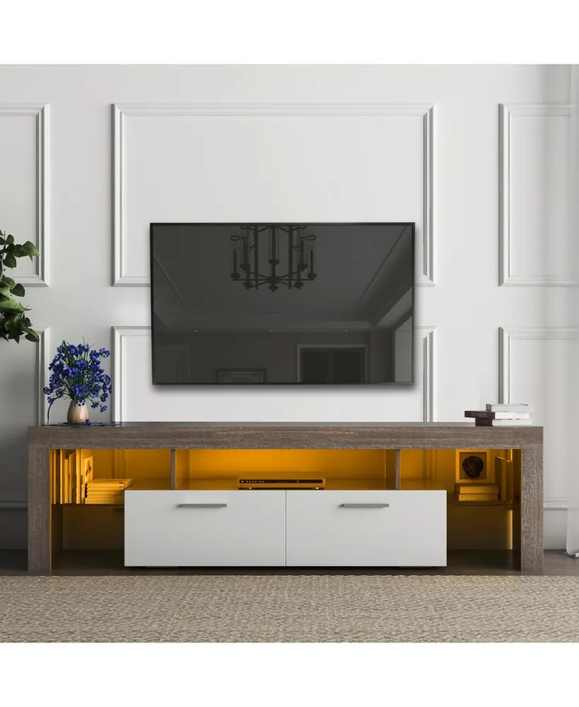 Streamdale Furniture 20 Minutes Quick Assembly Brown Simple Modern Tv Cabinet Floor Cabinet Floor Tv Wall Cabinet