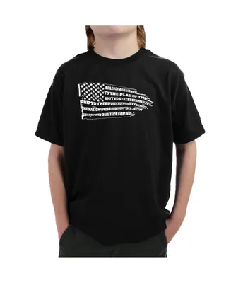 Big Boy's Word Art T-shirt - Pledge of Allegiance Flag