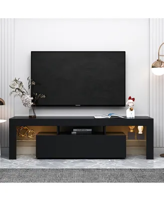 Simplie Fun Modern Tv Stand, 20S Led Tv Stand with Remote Control Lights
