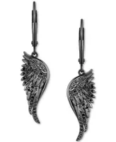 Enchanted Disney Fine Jewelry Black Diamond Villains Maleficent Wing Drop Earrings (1/3 ct. t.w.) in Black Rhodium-Plated Sterling Silver