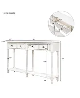 Simplie Fun Console Table Sofa Table Easy Assembly With Two Storage Drawers And Bottom Shelf