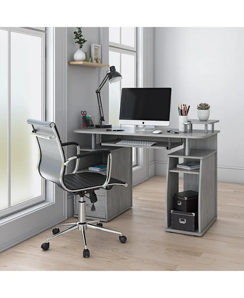 Simplie Fun Complete Computer Workstation Desk With Storage