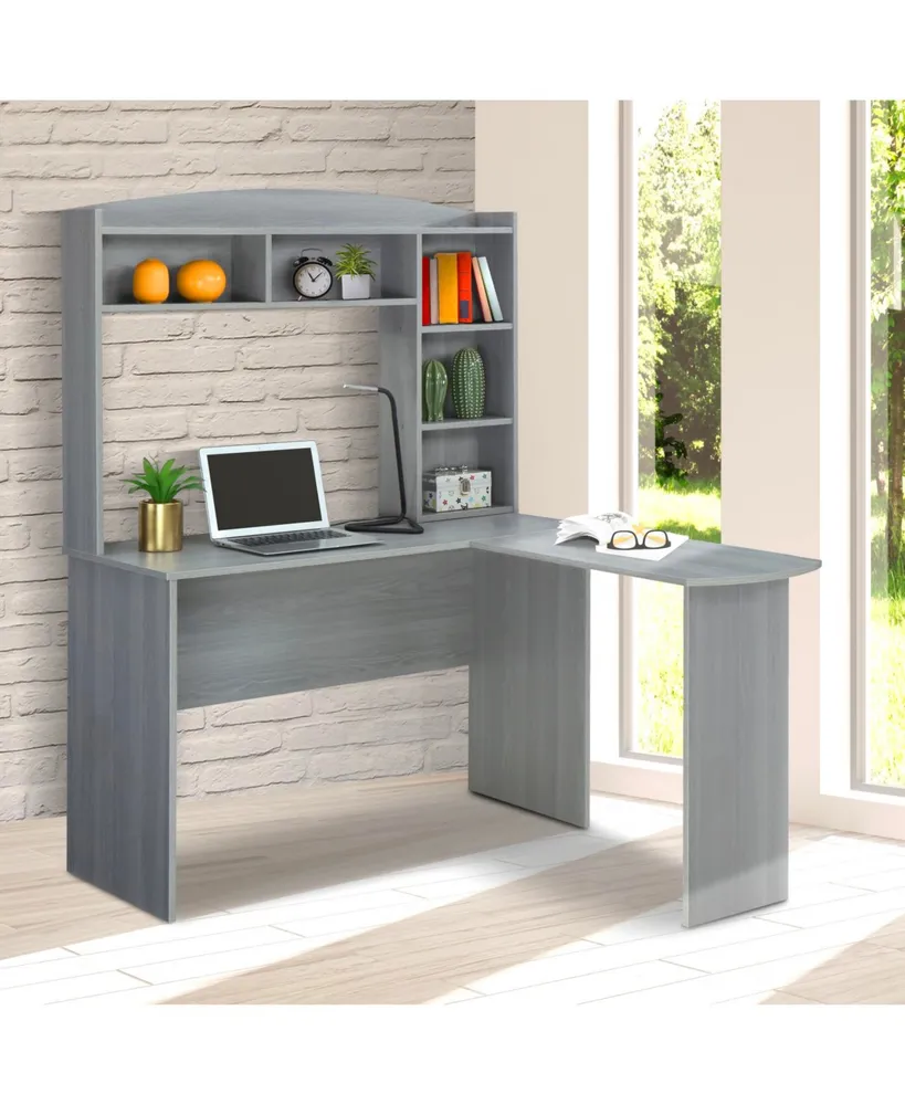 Streamdale Furniture Modern L-Shaped Desk With Hutch