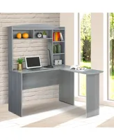 Simplie Fun Modern L-Shaped Desk With Hutch