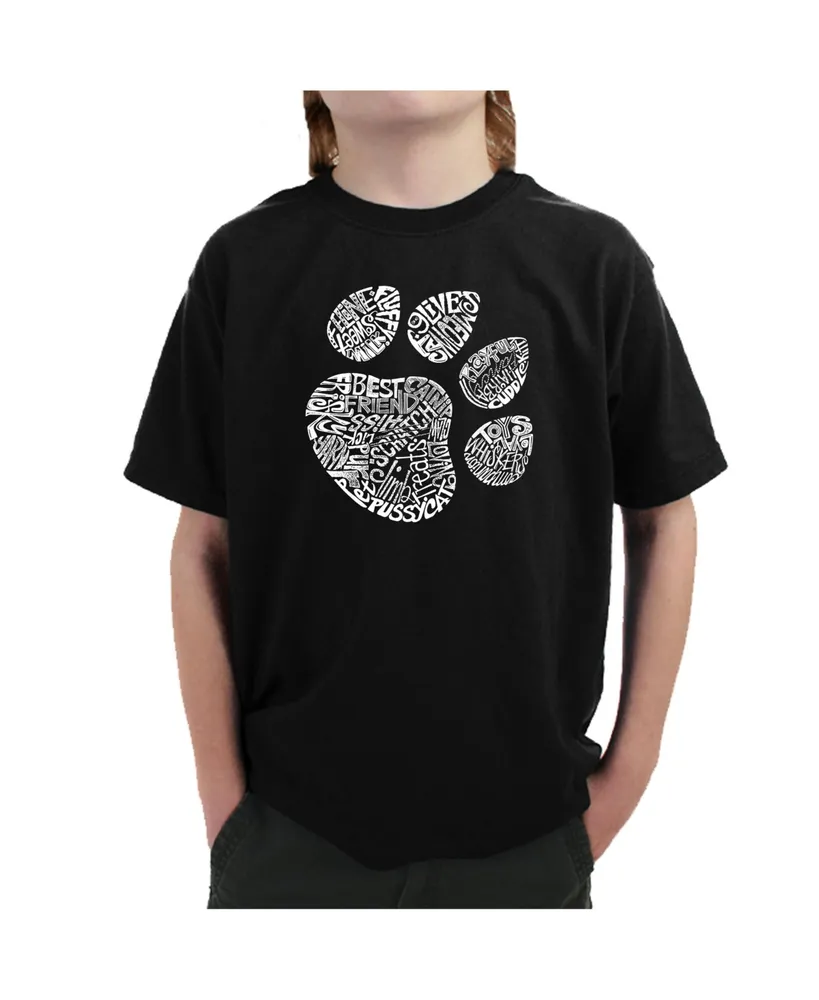 Big Boy's Word Art T-shirt - Cat Paw