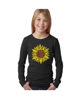 Big Girl's Word Art Long Sleeve T-Shirt - Sunflower