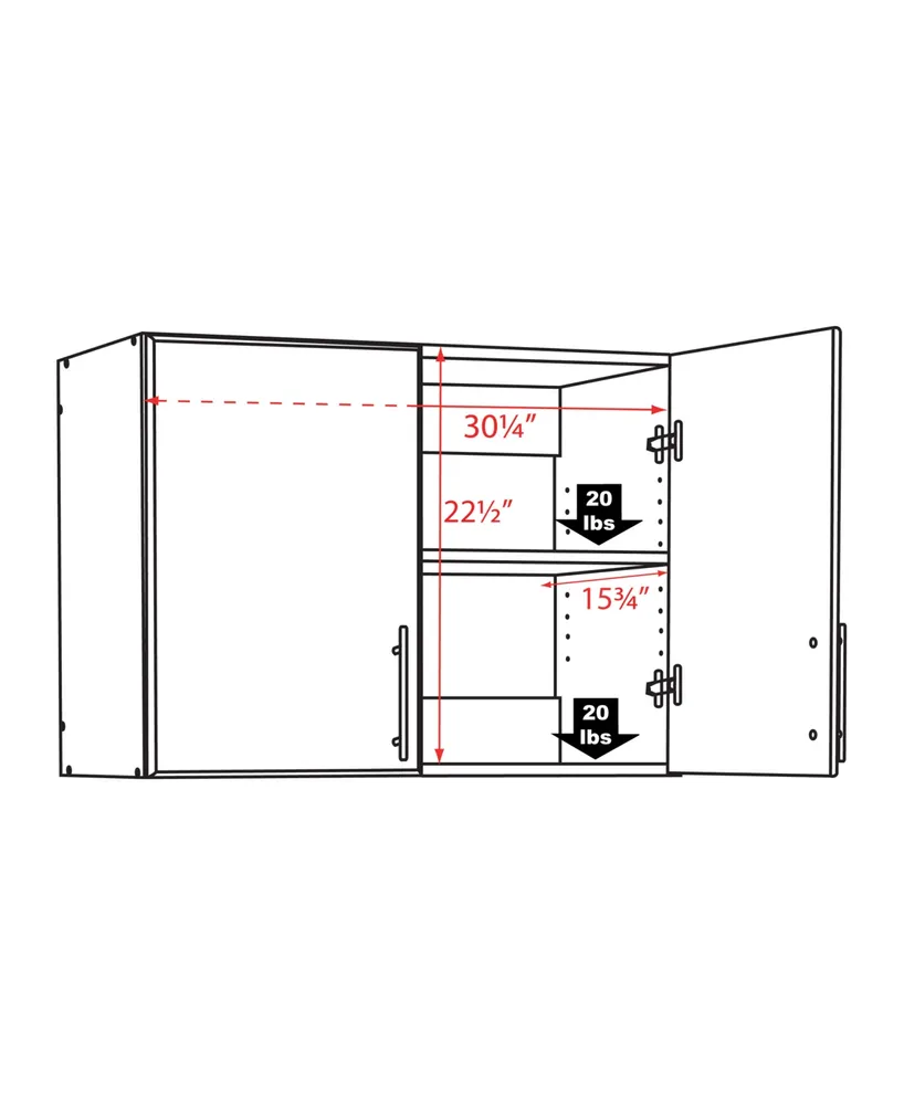 Prepac 32" Composite Wood Elite Stackable Wall Cabinet