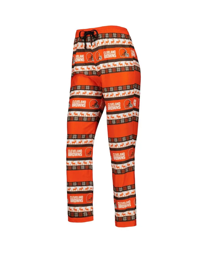 Women's Foco Orange Cleveland Browns Holiday Ugly Pajama Set