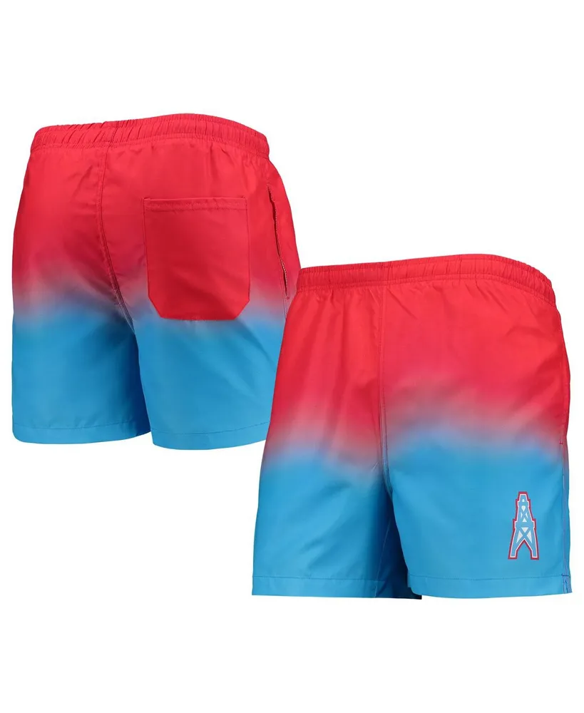 Men's Foco Light Blue Houston Oilers Gridiron Classics Retro Dip-Dye Swim Shorts