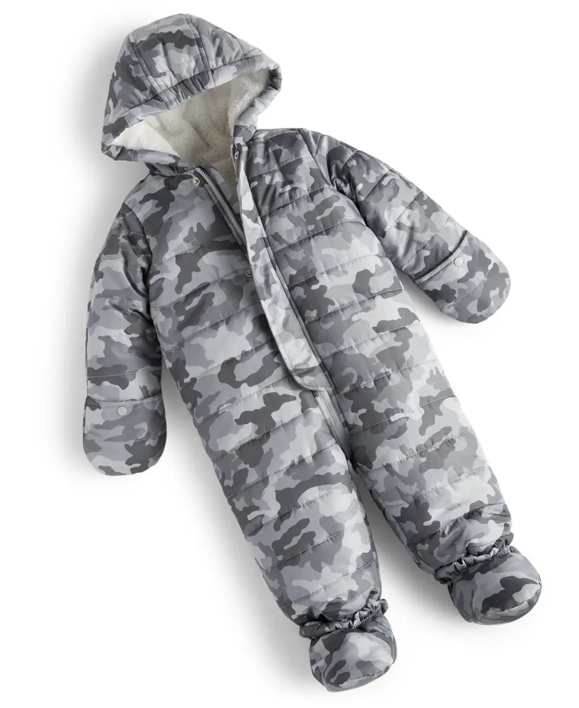 First Impressions Baby Boys Camo Quilted Snowsuit, Created for Macy's