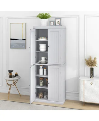 Simplie Fun Freestanding Tall Kitchen Pantry, 72.4 Minimalist Kitchen Storage Cabinet Organizer