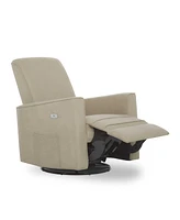 Evolur Harlow Deluxe Upholstered Plush Seating Glider Swivel, Power Recliner with Usb Port