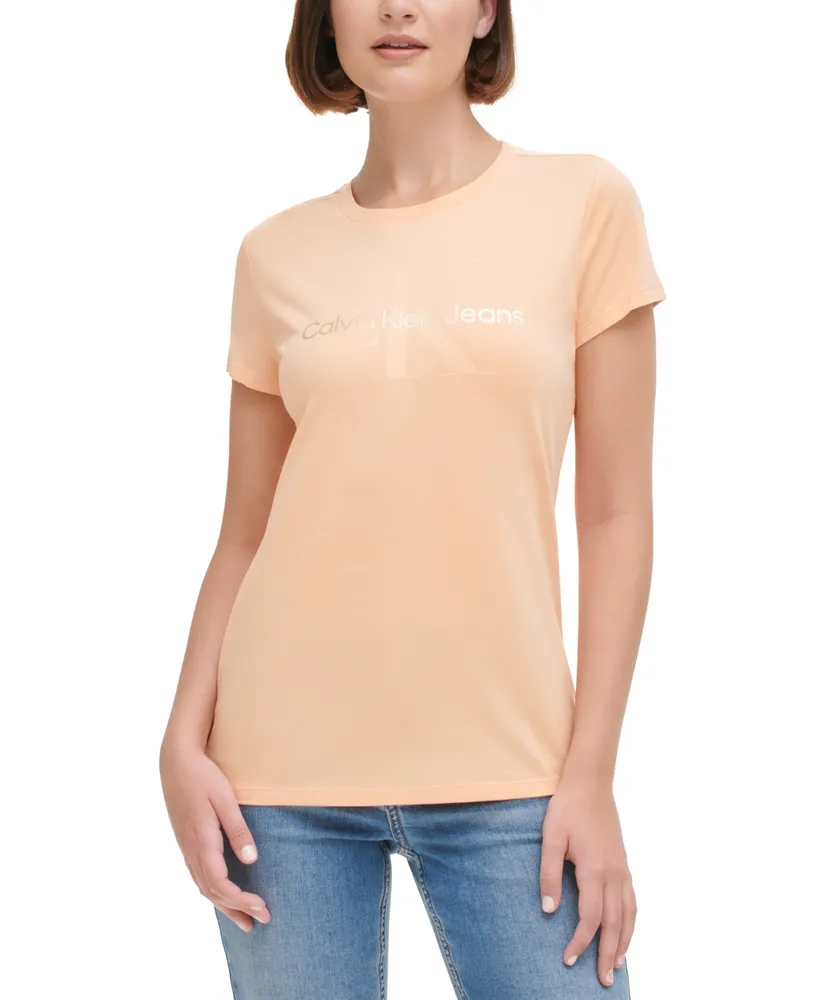 Calvin Klein Jeans Women\'s Monogram Logo Short-Sleeve Iconic T-Shirt |  Hawthorn Mall