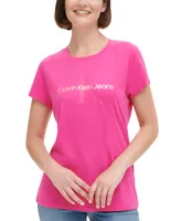 Calvin Klein Jeans Women's Monogram Logo Short-Sleeve Iconic T-Shirt