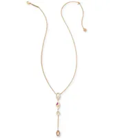 Kendra Scott 14k Gold-Plated Color-Framed Stone 21" Adjustable Lariat Necklace