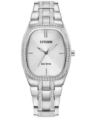 Citizen Eco-Drive Women's Crystal Stainless Steel Bracelet Watch 28mm, Created for Macy's