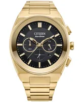 Citizen Eco-Drive Men's Chronograph Modern Axiom Gold-Tone Stainless Steel Bracelet Watch 43mm - Gold