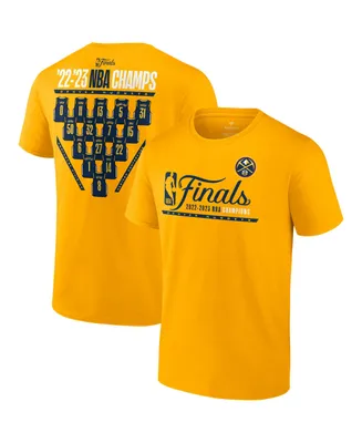 Men's Fanatics Gold Denver Nuggets 2023 Nba Finals Champions Close Out Jersey Roster T-shirt