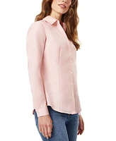 Jones New York Women's Easy Care Button Up Long Sleeve Blouse