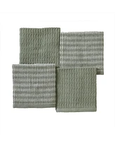 Skl Home Long Borough Turkish Cotton 4 Piece Washcloth Set, 12" x