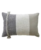 Vibhsa Linden Street Handloom Woven Wooden Textured Decorative Pillow, 14'' x 20''