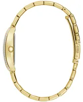 Caravelle designed by Bulova Women's Dress Crystal Accent Gold-Tone Stainless Steel Bracelet Watch 22mm