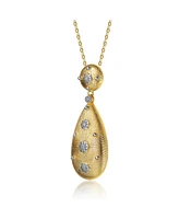 Rachel Glauber 14K Gold Plated Cubic Zirconia Pendant Necklace