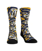 Men's and Women's Rock 'Em Socks Nashville Predators Allover Logo Paint Crew