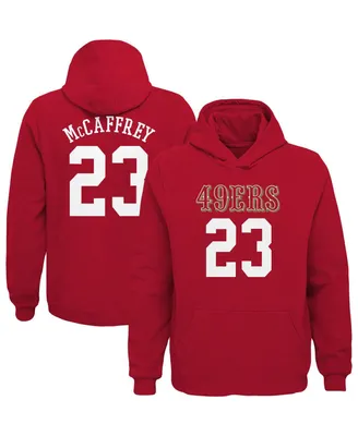 Big Boys Christian McCaffrey Scarlet San Francisco 49ers Mainliner Player Name and Number Pullover Hoodie