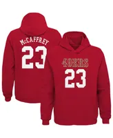 Big Boys Christian McCaffrey Scarlet San Francisco 49ers Mainliner Player Name and Number Pullover Hoodie