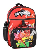 Miraculous: Tales of Ladybug & Cat Noir Characters 5 Pc Backpack Lunchbox Icepack Water Bottle