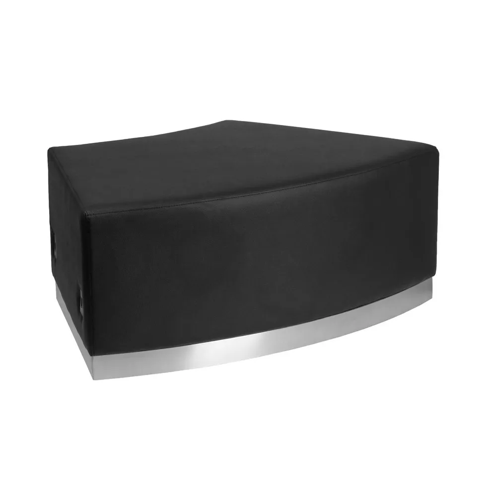 Emma+Oliver Modular Backless Convex Ottoman With Brushed Stainless Steel Base