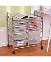 12 Drawer Rolling Storage Cart Scrapbook Paper Office School Organizer