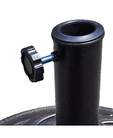Costway 22'' Round Umbrella Base Stand Market Patio Standing Outdoor Living Heavy Duty