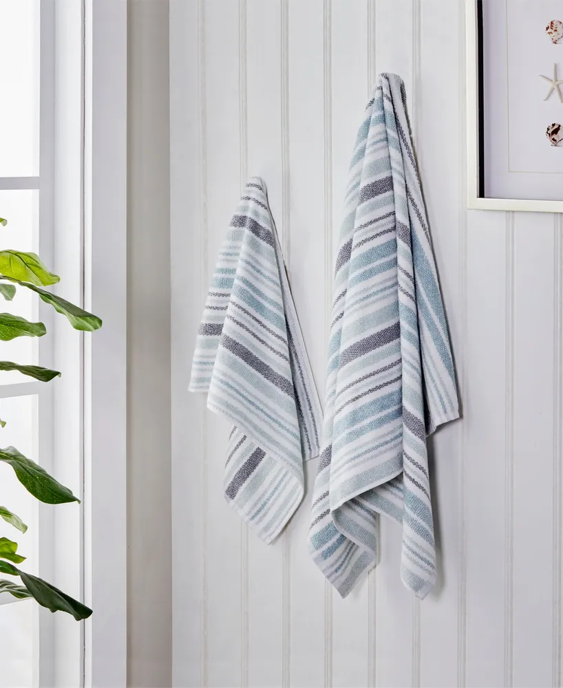 Skl Home Farmhouse Stripe Cotton 2 Piece Hand Towel Set, 26" x 16"