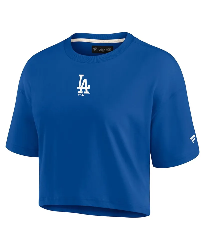 Women's Fanatics Signature Royal Los Angeles Dodgers Super Soft Short Sleeve Cropped T-shirt