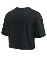 Women's Fanatics Signature Black San Francisco 49ers Super Soft Short Sleeve Cropped T-shirt