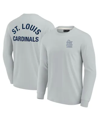 Men's and Women's Fanatics Signature Gray St. Louis Cardinals Super Soft Long Sleeve T-shirt