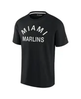 Men's and Women's Fanatics Signature Black Miami Marlins Super Soft Short Sleeve T-shirt