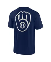 Men's and Women's Fanatics Signature Navy Milwaukee Brewers Super Soft Short Sleeve T-shirt