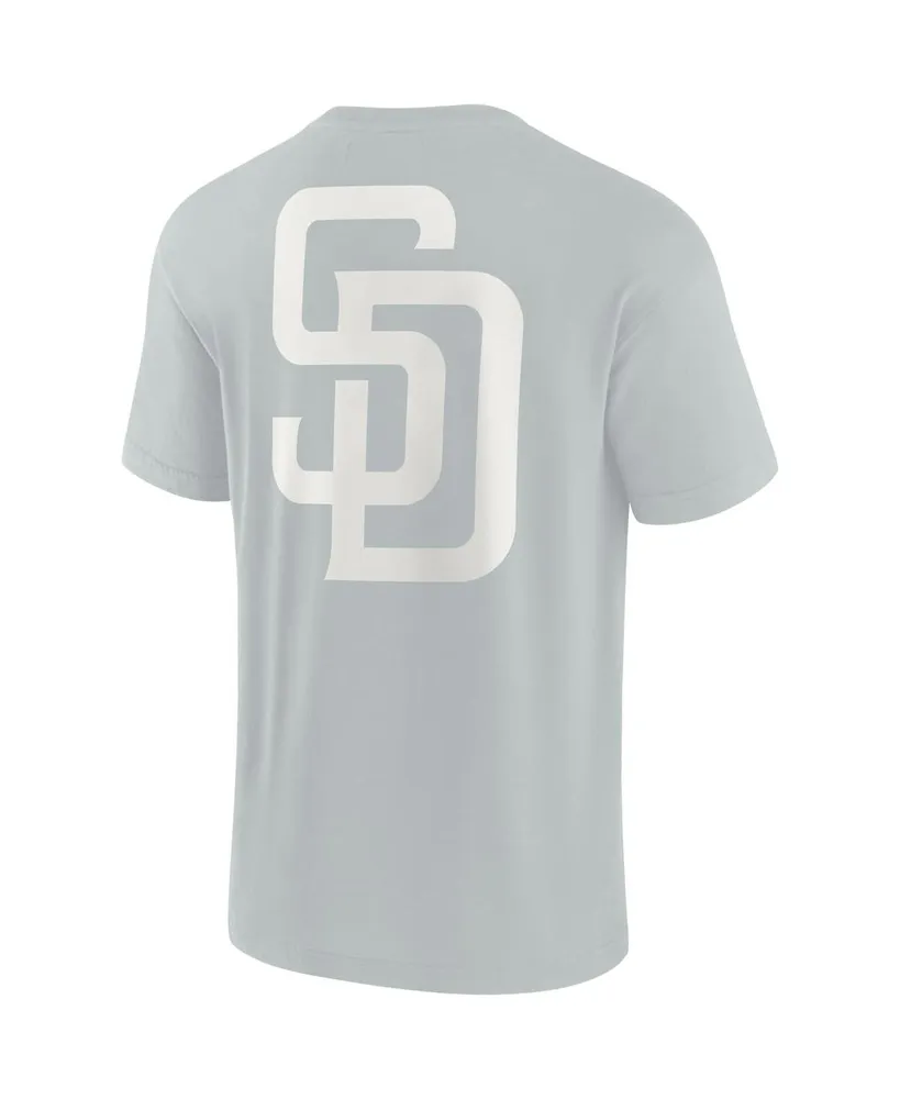 Men's and Women's Fanatics Signature Gray San Diego Padres Super Soft Short Sleeve T-shirt