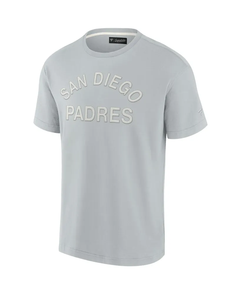 Men's and Women's Fanatics Signature Gray San Diego Padres Super Soft Short Sleeve T-shirt