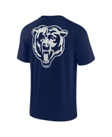 Men's and Women's Fanatics Signature Navy Chicago Bears Super Soft Short Sleeve T-shirt