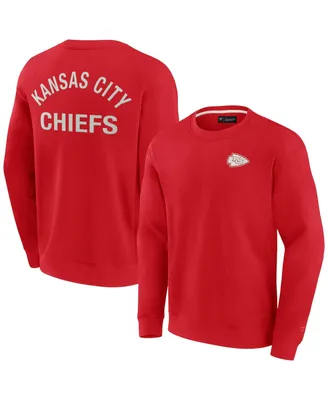 Men's and Women's Fanatics Signature Red Kansas City Chiefs Super Soft Pullover Crew Sweatshirt